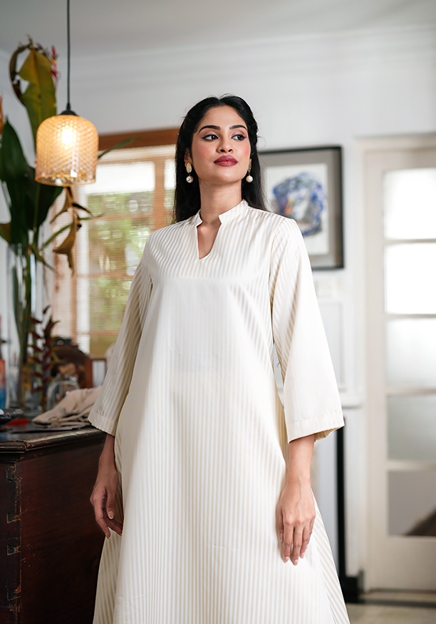 TAHIRA YELLOW STRIPE KURTA